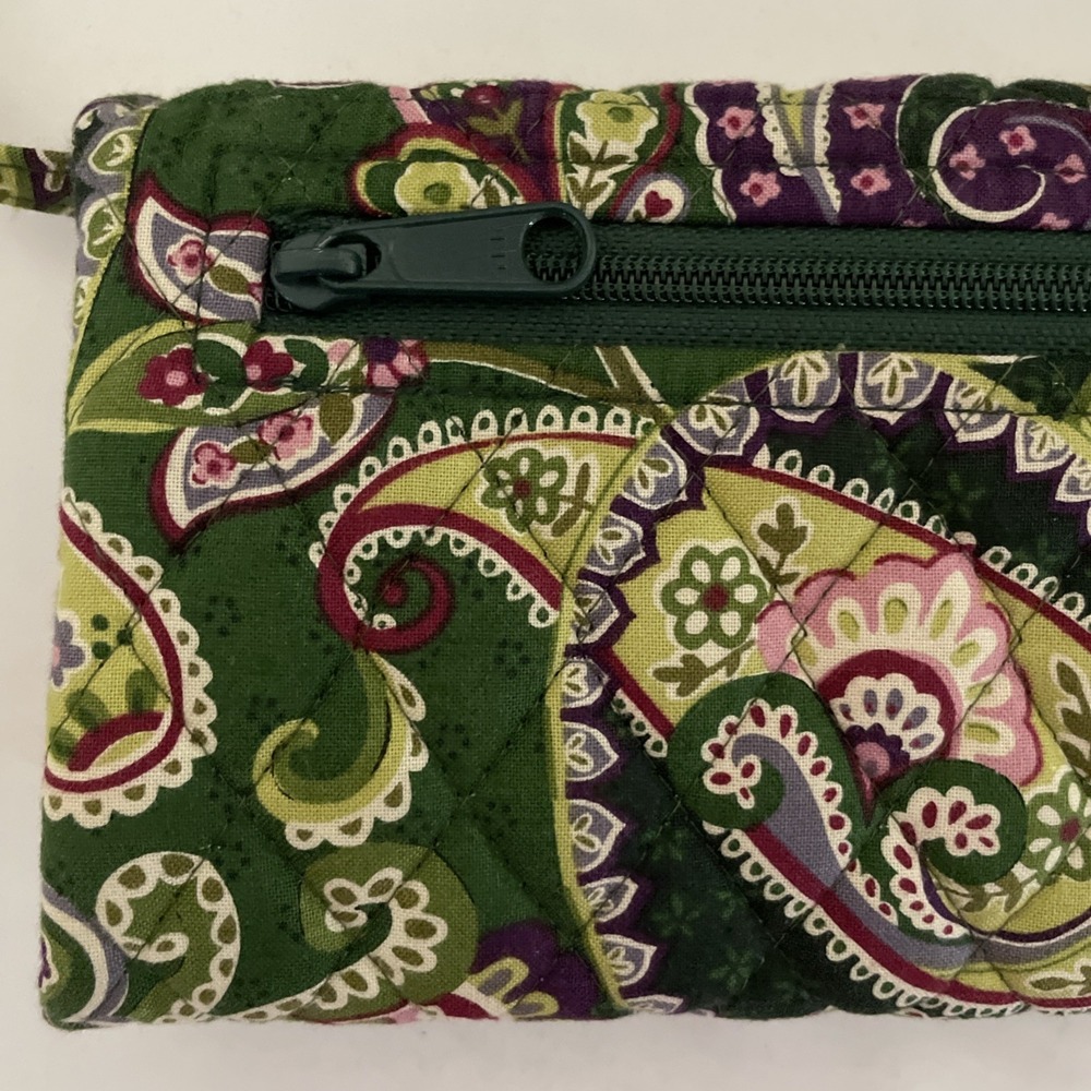 Vera Bradley Trifold Wallet Cross Body Bag Clutch Paisley Flowers Hearts Plaid - Picture 6 of 15
